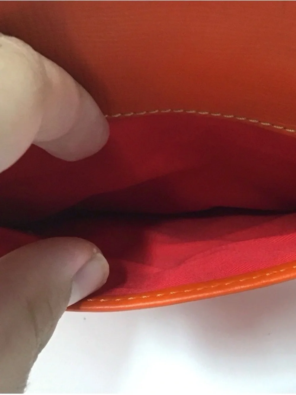Dooney & Bourke Orange Leather Messenger Bag with Brown Trim
